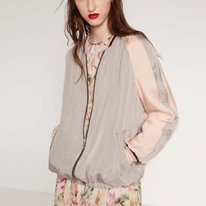 Zara pink bomber jacket